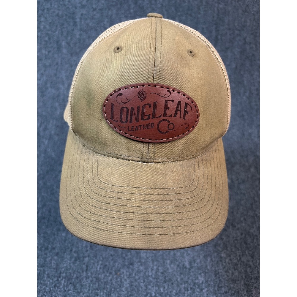 Longleaf Leather Co Yupoong Trucker Hat Tan Mesh Snapback Baseball Cap Mens
